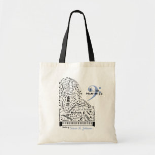 Tote Bag Personalized Baby Grand Piano Student Teacher