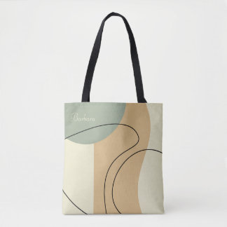 Tote Bag Personalized Beige Abstract Totebag