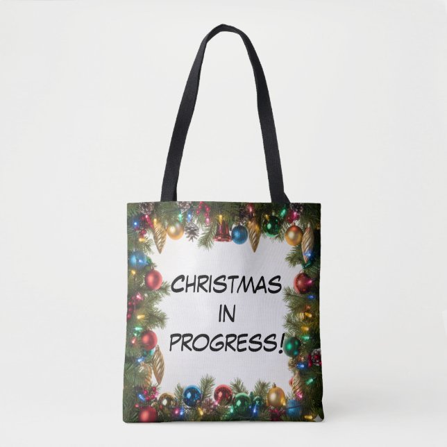 Tote Bag Personalized Christmas In Progress - (Devant)