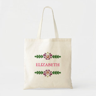 Tote Bag Personalized Floral Wreath