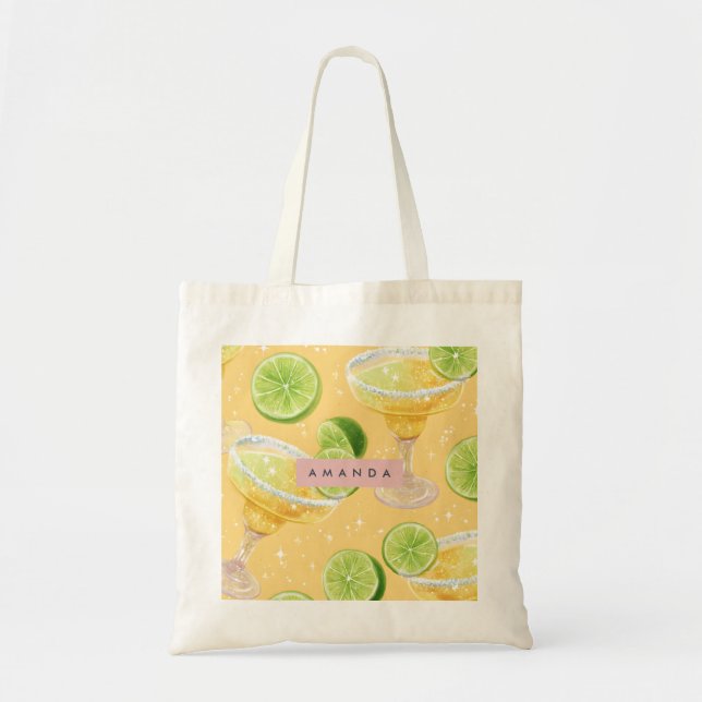 Tote Bag Personalized Sparkle Margarita & Lime (Devant)