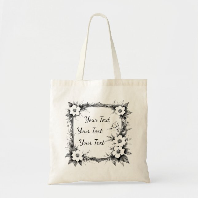 Tote Bag Personalized Wildflower Frame Tote (Devant)