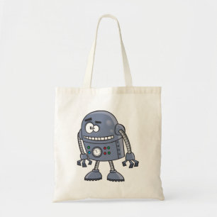 Tote Bag Personnage de robot drôle Mignon Bleu Rétro