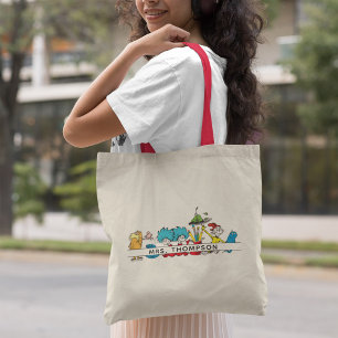 Tote Bag Personnages de Dr Seuss et nom de l'enseignant