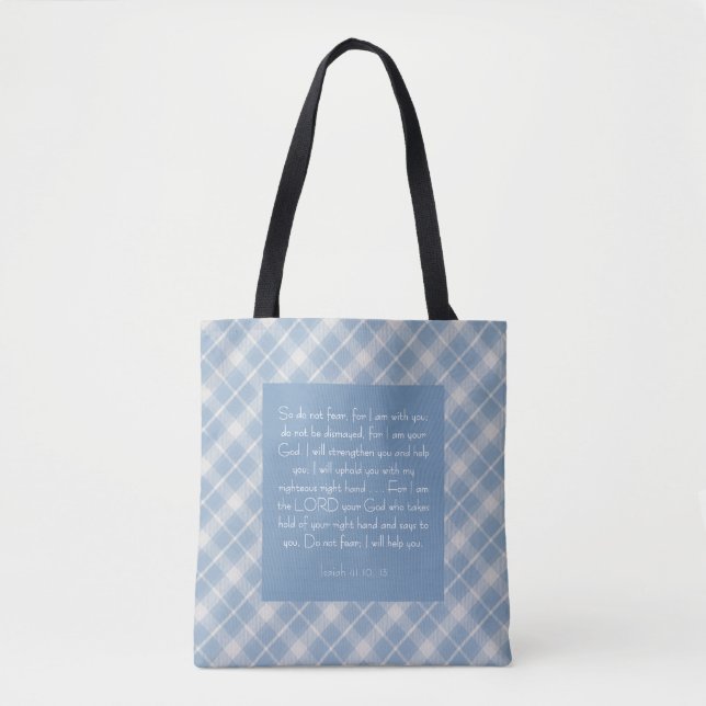 Tote Bag Personnalisable Bible Verse Ésaïe 41:10, 13 (Devant)