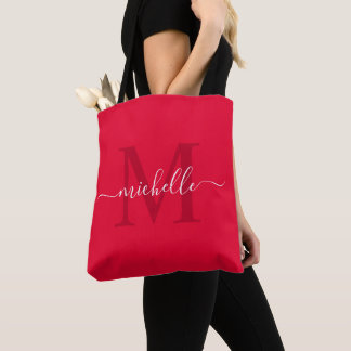 Tote Bag Personnalisable Gras et Intense Crimson Cerry Red