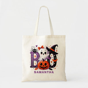 Tote Bag Personnalisable Halloween Boo Cute Ghost Citrouill