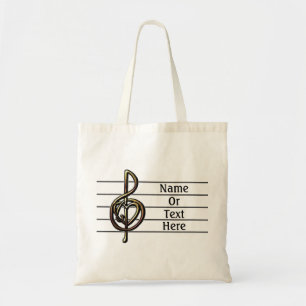 Tote Bag Personnalisable personnel de musique Treble Clef