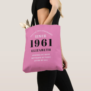 Tote Bag Personnalisé 60e anniversaire 1961 Elégant Chic Pi