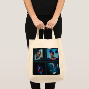 Tote Bag Personnalisé 6 Photo Collage Modèle Black Fourre-t