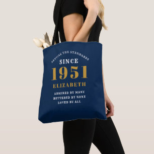 Tote Bag Personnalisé 70e anniversaire 1951 Elégant Chic Bl