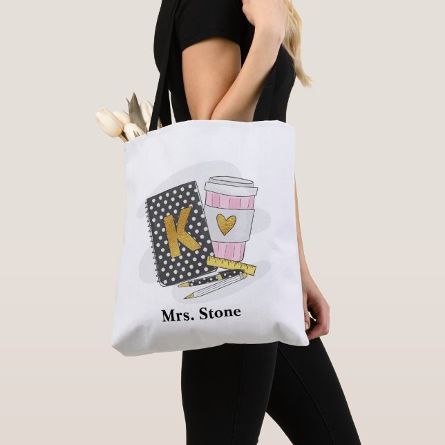 Tote Bag Personnalisé Black Kindergarten Appréciation de l' (De près)