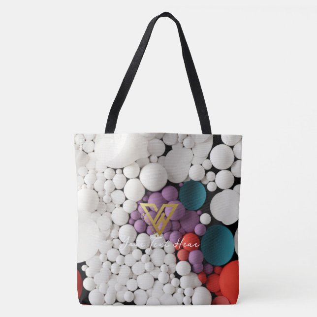 Tote Bag Personnalisé : bulles de couleurs personnalisées F (Devant)
