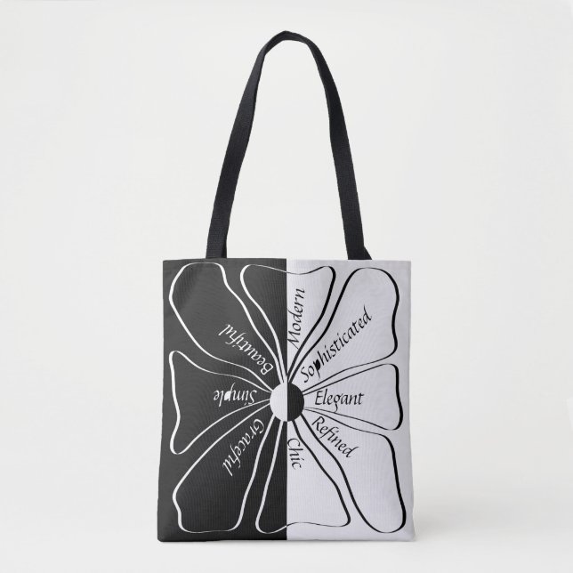 Tote Bag Personnalisé, Élégant Motivation Floral Art (Devant)