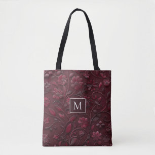Tote Bag Personnalisé élégant Red Floral Fourre-tout