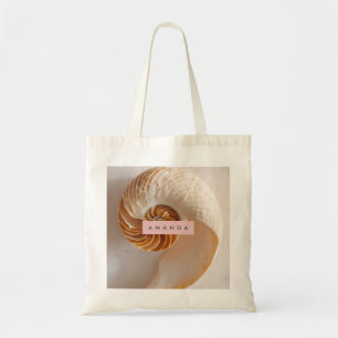 Tote Bag Personnalisé Élégant Spirale de Coquillages Côtier