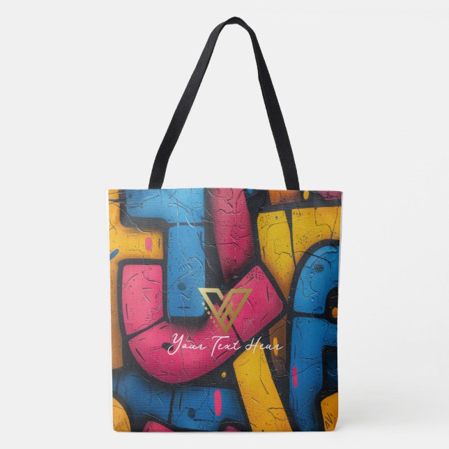 Tote Bag Personnalisé : Graffiti urbain Fourre-tout personn (Devant)