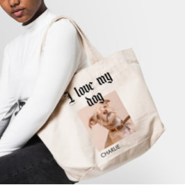 Tote Bag Personnalisé J'aime mon chien photo