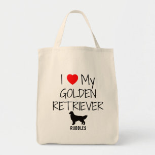Tote Bag Personnalisé J'Aime Mon Golden Retriever