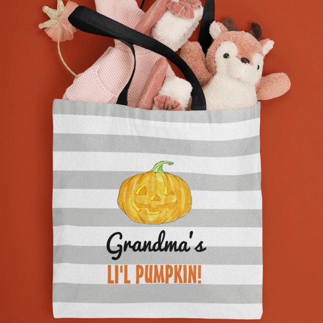 Tote Bag Personnalisé Lil Citrouille Halloween Fourre-tout (Créateur téléchargé)