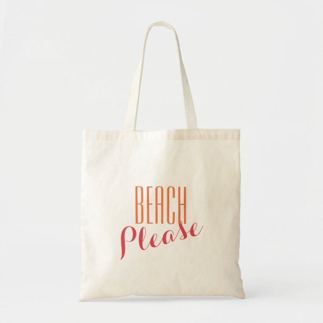 Tote Bag Personnalisé mignon plage girly S'il vous plaît (Devant)