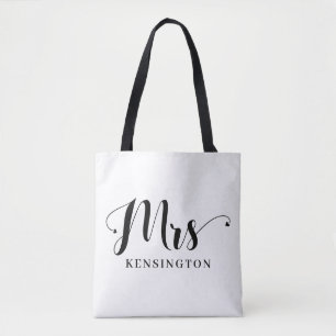 Tote Bag Personnalisé Moderne Mme Newlysée Typographie