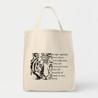 Tote Bag Personnalisé Moderne texte de tigre noir basé sur