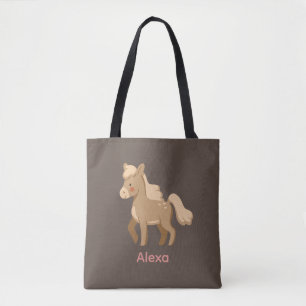 Tote Bag Personnalisé Monogramme Pony Horse Girl