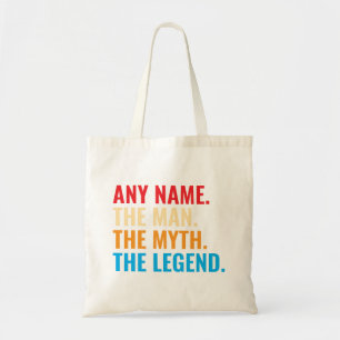 Tote Bag Personnalisé Nom L'Homme Le Mythe La Légende Rétro