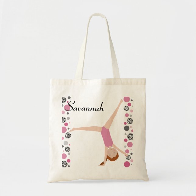 Tote Bag Personnalisé peu de gymnaste rouge de cheveux dans (Devant)