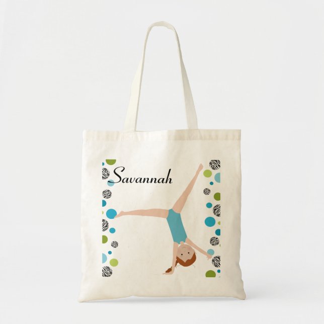 Tote Bag Personnalisé peu de gymnaste rouge de cheveux en (Devant)