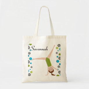 Tote Bag Personnalisé peu gymnaste Brown de cheveux en ver