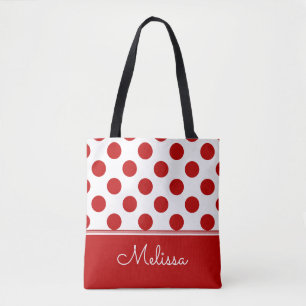 Tote Bag Personnalisé Pois rouges
