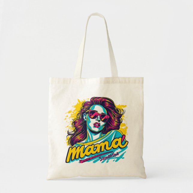 Tote Bag Personnalisé Retro Mama Pop Art (12) (Devant)