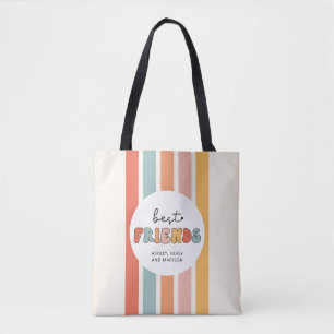 Tote Bag Personnalisé Retro Meilleurs Amis BFFs Mete Bestie