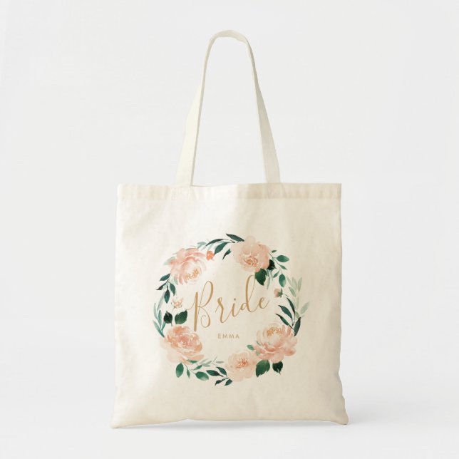 Tote Bag Personnalisé Romantique jardin fleuri couronnes (Devant)