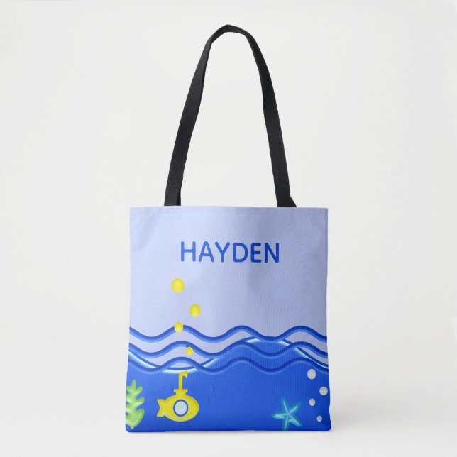 Tote Bag Personnalisé Sous La Plage Sous-Marine (Devant)