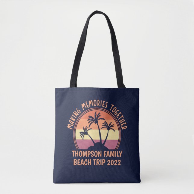 Tote Bag Personnalisé Vacances en famille Été Réunion Plage (Devant)