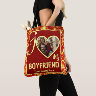 Tote Bag Personnalisé Valentines Coeur Photo J'aime Mon cop