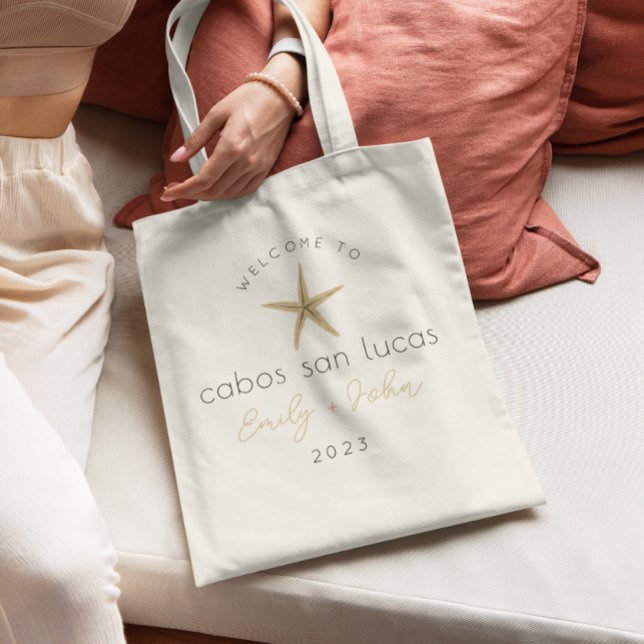 Tote Bag personnalisée BEACH mariage accueil étoile poisson (Créateur téléchargé)