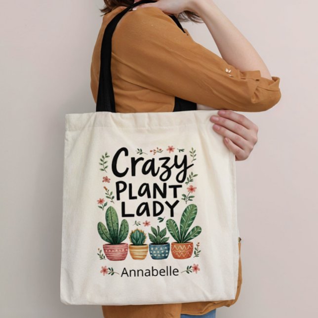 Tote Bag Personnalisée La Dame Plante folle (Créateur téléchargé)
