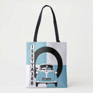 Tote Bag Personnaliser Blue Isetta Bubble Micro voiture fou