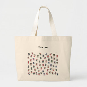 Tote Bag Personnaliser les tuiles Mahjong (symboles) grand