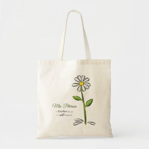 Tote Bag Personnaliser, Merci enseignant, Fleur religieuse