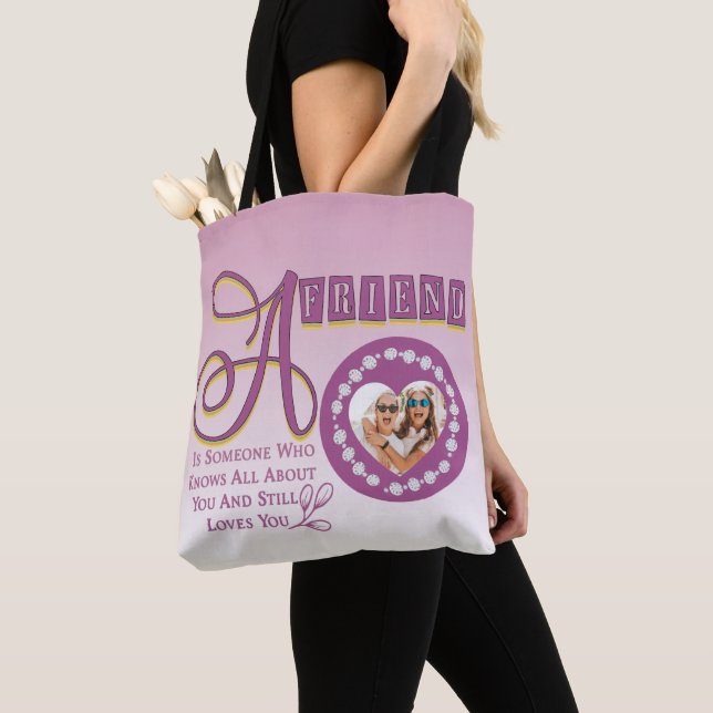 Tote Bag Personnaliser Moderne Best Friends Chic Citation (De près)
