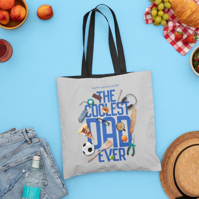 Tote Bag Personnaliser Moderne Le Père le plus cool jamais (Créateur téléchargé)
