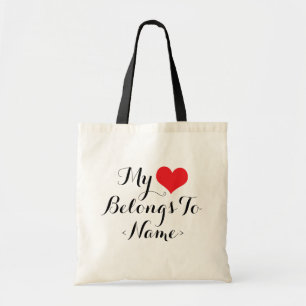 Tote Bag Personnalisez Mon cœur appartient à <Name>