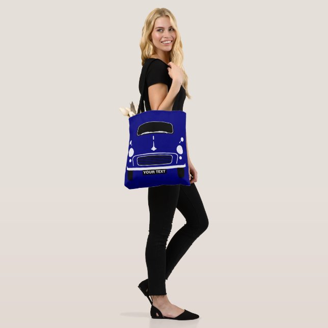 Tote Bag Personnalize Custom Dark Blue Morris Minor Pop Art (Sur le modèle)