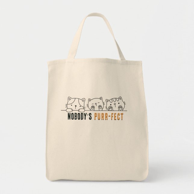 Tote Bag Personne n'est purr-fait (Devant)