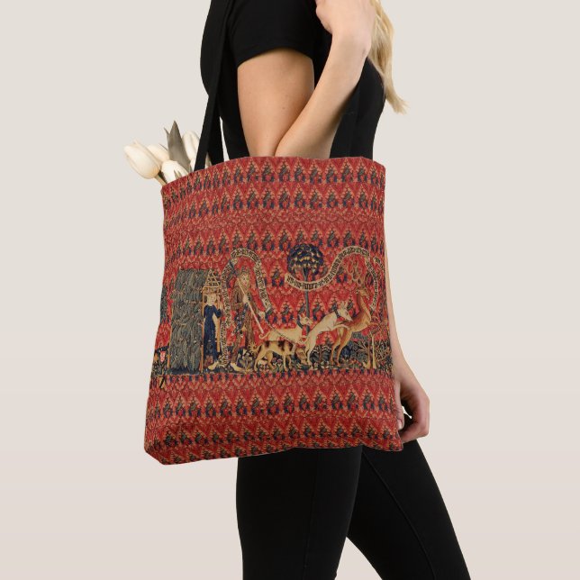 Tote Bag PERSONNES SAUVAGES EN CHASSE DE CERF, Animaux, Flo (De près)